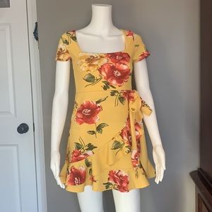 2/$40 Stunning Floral Faux Wrap Dress